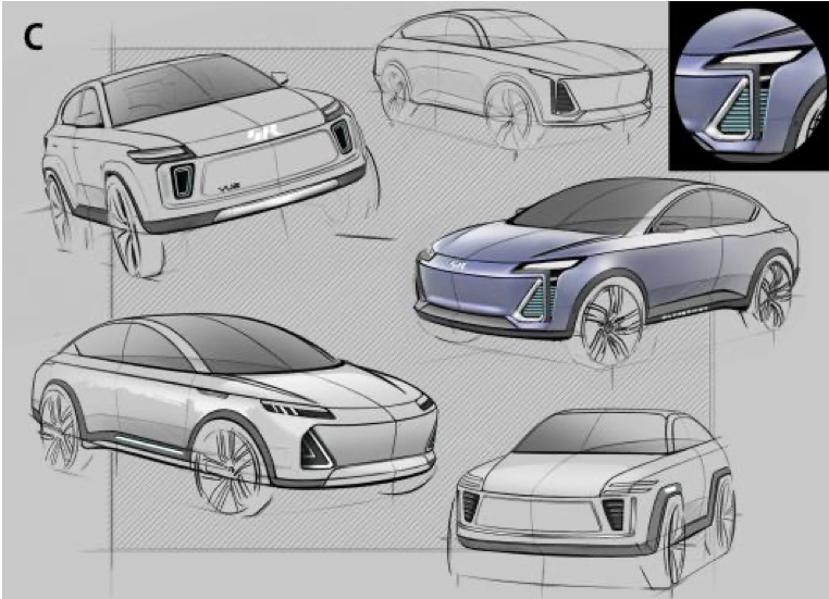 Automotive exterior design sketches